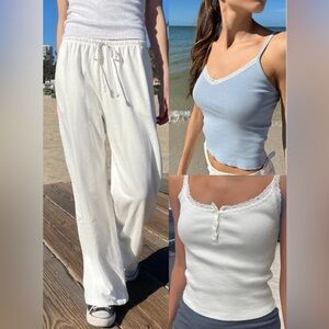 Brandy Melville Nicolette + Amaya Lace Tank & Anastasia Linen Pant Haul